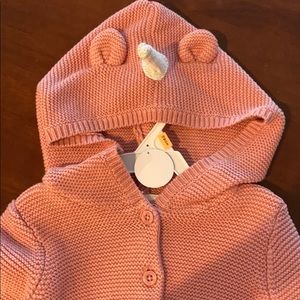 Carter’s Light pink unicorn hood knit sweater!